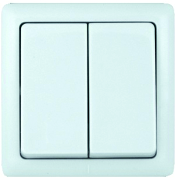 Выключатель 2-кл. СП "Хит" 6А белый, VS56-234-B