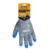 Перчатки полиэстр/хлопок "Fiberon" Стойкость к нагрузкам, размер L, серый+синий