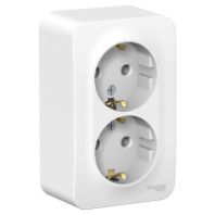 Розетка 2-м ОП с/з "BLANCA" 16А Белый, SchE BLNRA010211