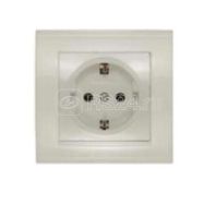 Розетка 1-м СП с/з "Бриллиант" 16А слоновая кость, UNIVersal 7948844