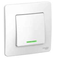 Выключатель 1-кл. СП с индикотором "BLANCA" 10А Белый, SchE BLNVS010111