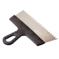 Шпатель фасадный зубчатый 150 мм зуб 6х6 мм "Korvus" нержавеющая сталь, пластиковая ручка