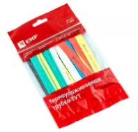 Термоусаживаемая трубка ТУТ 8/4 набор (7 цветов по 3 шт. 100мм)