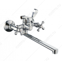 Смеситель для ванны "РМС", цинк, ручки крест., длин.излив, SL65-140