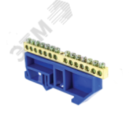 Шина нулевая N 105.63.14 на DIN рейку "EKF" sn0-63-14-d