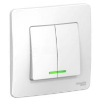 Выключатель 2-кл. СП с индикотором "BLANCA" 10А Белый, SchE BLNVS010511