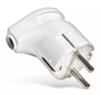 Вилка эл. угловая с/з 16А, Белая, А105 "У"