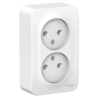 Розетка 2-м ОП б/з "BLANCA" 10А Белый, SchE BLNRA000211
