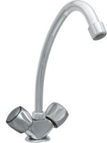 Смеситель для кухни "Центр Сантехники", цинк, ручки круг., излив h-220 мм., ЦС-СМ 12г К