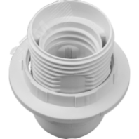 Электропатрон люстровый Е27 приж. кольц., пластик., бел. Н10