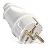 Вилка эл. прямая с/з 16А белая,  А101 "У"