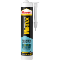 Клей  Жидкие гвозди акриловые белые"Момент Монтаж" МВ-45 Экспресс Декор,белый  картридж 400гр.
