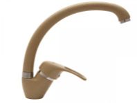 Смеситель для кухни "Омега" ,цинк, ручки крест., высокий излив, одинмаховик, Н-1001