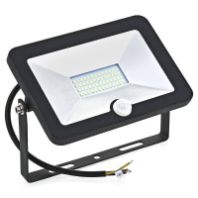 Прожектор светодиодный 30Вт 6400К "Saffit" черный, IP44 с датчиком движения 