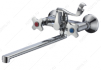 Смеситель для ванны "РМС", цинк, ручки крест., длин.излив, SL115-140E