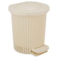 Контейнер для мусора с педалью 6 л "Ажур" айвори