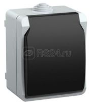 Розетка 1-м ОП с/з "ФОРС" 16А с крышкой серый ERS12-K03-16-54-DC