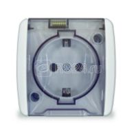 Розетка 1-м ОП с/з "Клио" 16А с крышкой белый, К2229