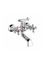 Смеситель для ванны "LEDEME", латунь, ручки крест., корот.излив, 3019