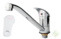 Смеситель для кухни "Омега" ,цинк, ручкашар.,d=40, излив24см,крепление под 2шпильки, 3301