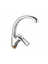 Смеситель для кухни "LEDEME", латунь, ручка шар. d=40мм, высокий излив, 5925