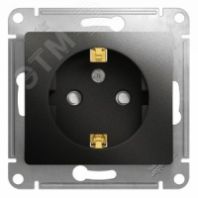 Розетка в рамку 1-м с/з "Glossa" 16А защ.шторки Антрацит, GSL000745 (20)