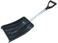 Лопата снегоуборочная пластмассовая 365х290 мм. с планкой и алюминиевым черенком, с V-ручкой