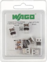 Соединительная клемма 2-х проводная "WAGO" 2-х проводная 0,08-2,5 с пастой (2273-242), упаковка 6 шт.