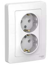 Розетка 2-м СП с/з "BLANCA" 16А Белый, SchE BLNRS001021