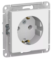 Розетка в рамку 1-м с/з "ATLAS DESIGN" 16А Белый, SchE ATN000143