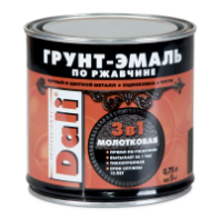 Грунт-эмаль по ржавчине  молотковая Черная 0,75 л. "DALI"
