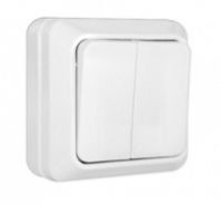 Выключатель 2-кл. ОП "Олимп" 10А белый, О0023