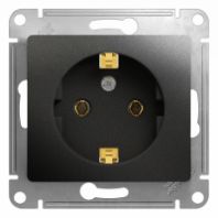 Розетка в рамку 1-м с/з "Glossa" 16А Антрацит, GSL000743 (20)