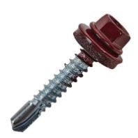 Шуруп кровельный оцинк. 5,5х32 мм., RAL3005, красный