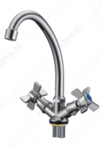 Смеситель для кухни "РМС", цинк, ручки крест., высокий излив, SL118-271F