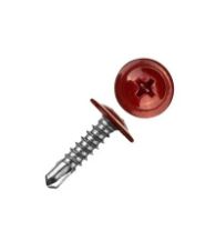 Саморез прессшайба, наконечник сверло 4,2х25 мм., RAL 3005, красное вино