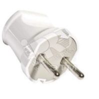 Вилка эл. прямая б/з 6А белая, А113 "У"