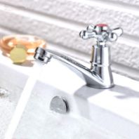 Смеситель для раковины "Омега", цинк, ручка крест., 3310-2