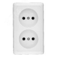 Розетка 2-м ОП б/з "Хит" 16А белый, РА16-237-Б