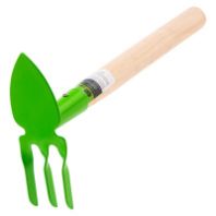 Мотыжка комбинированная 380 мм. лепесток и 3-х зубая, деревянная рукоятка