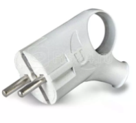 Вилка эл. угловая с/з с ушком 16А белая, А112 "У"