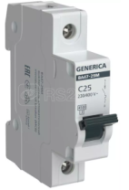 Автоматический выключатель 1п 25 А "IEK GENERICA", хар-ка С 4,5 кА ВА47-29