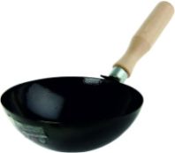 Ковш штукатурный 160 мм.  круглое дно, сталь, деревянная ручка