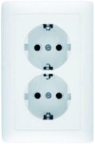 Розетка 2-м СП с/з "Хит" 16А белый, РС16-236-Б