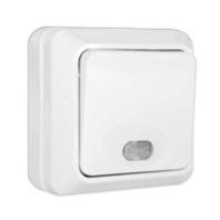 Выключатель 1-кл. ОП с индикатором "Олимп" 10А белый, О0121