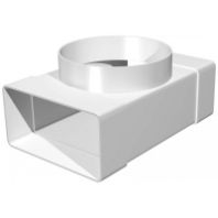 Тройник Т-образн. прямоугольный/круглый 60х204, ф125, с выходом на фитинг