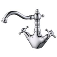 Смеситель для кухни "НЕВА", цам, ручки крест., 6503