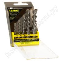 Набор  сверл по бетону 4 - 10мм. "ГРАНИТ"  5 шт. , ударные