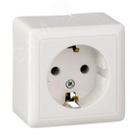 Розетка 1-м ОП с/з "Хит" 16А белый, РА16-133-Б