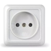 Розетка 1-м ОП б/з "Олимп" 16А белый, О0022